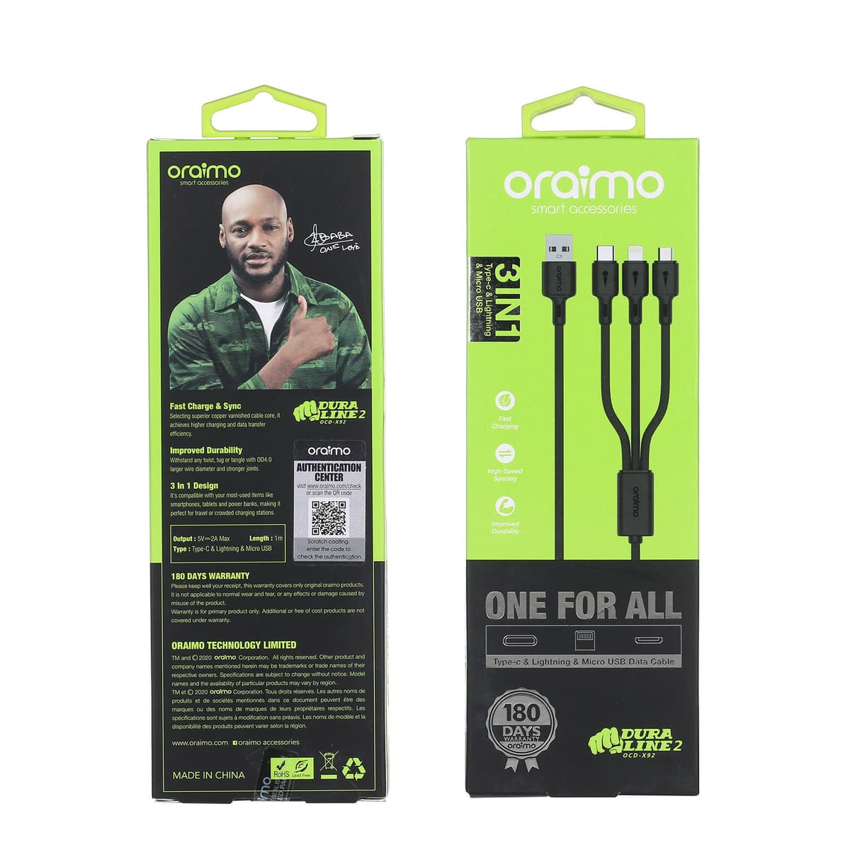 Oraimo 3 in 1 cable (OCD-X93) view 3