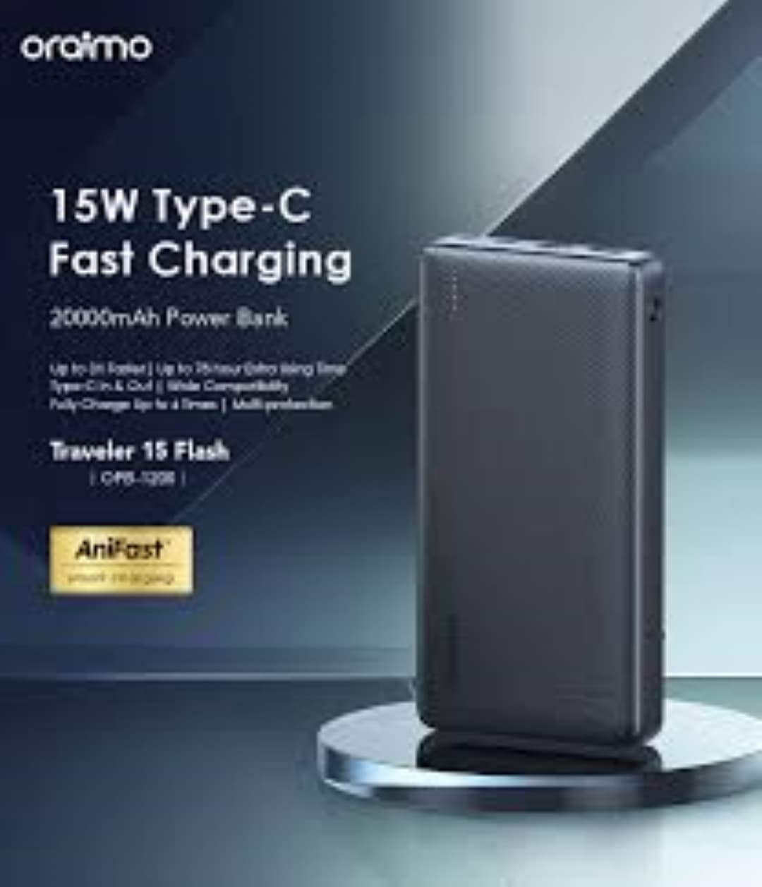 Oraimo Traveler 15 Flash 20,000mAh 15W Powerbank (OPB-1200) view 2